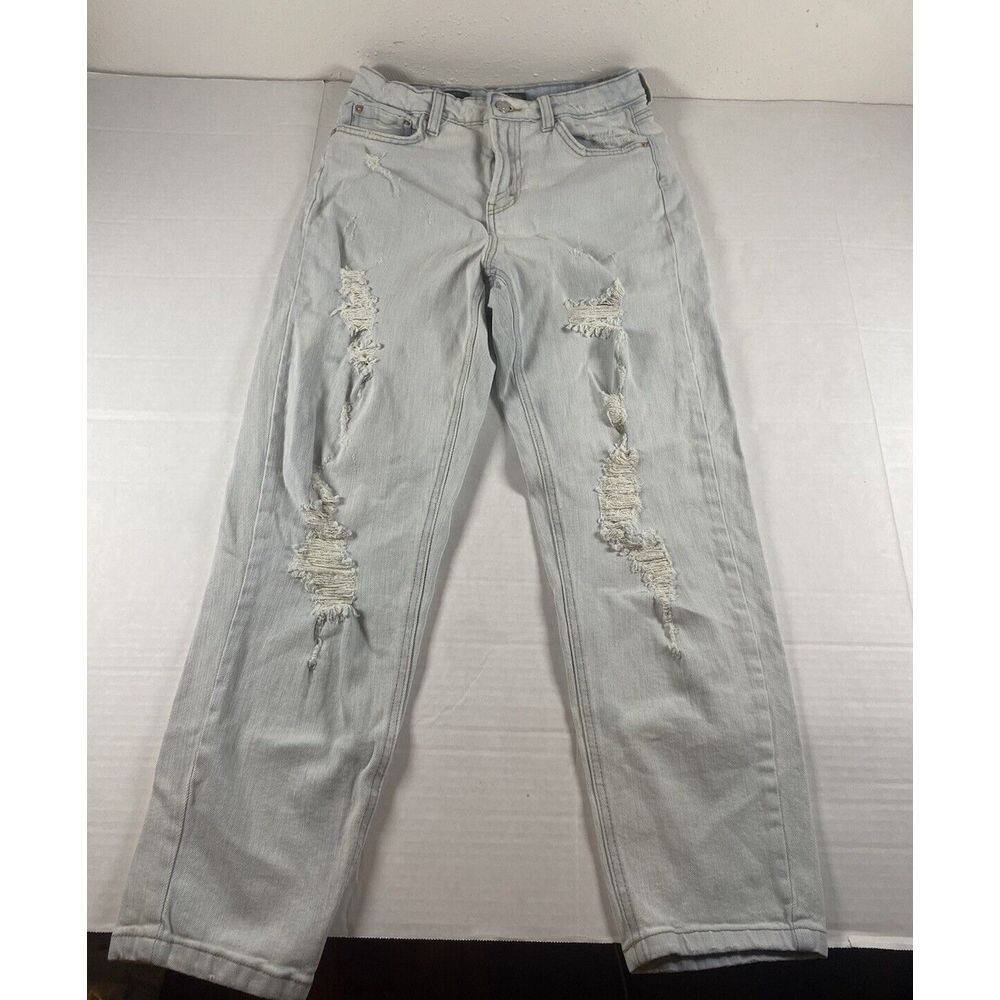 Wild Fable Jeans Womens size 4 (26x24) Blue Distressed Highest‎ Rise Denim